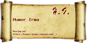 Humor Irma névjegykártya